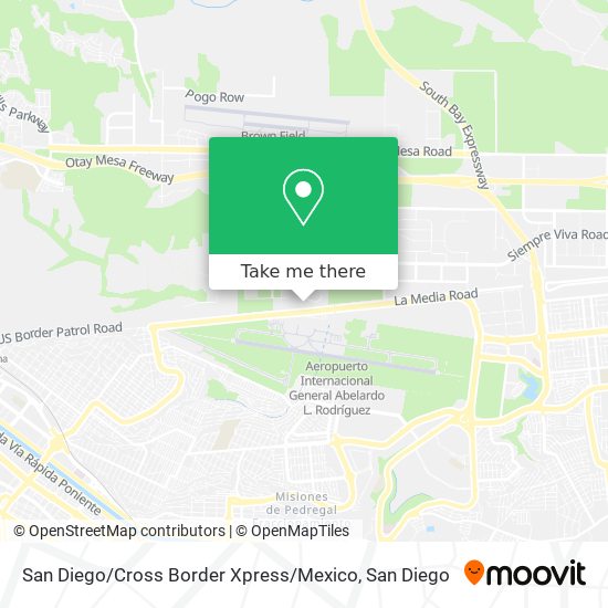 San Diego / Cross Border Xpress / Mexico map