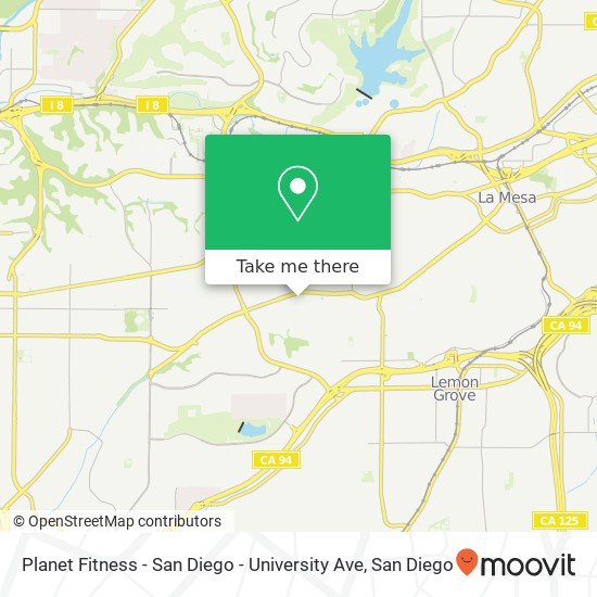 Mapa de Planet Fitness - San Diego - University Ave