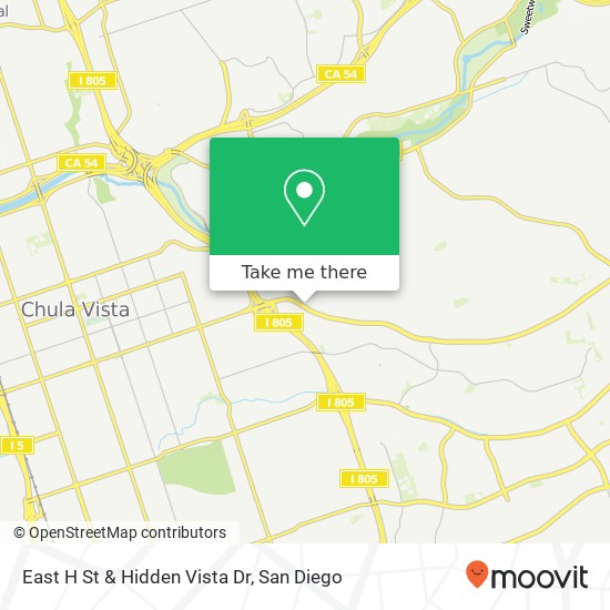 East H St & Hidden Vista Dr map
