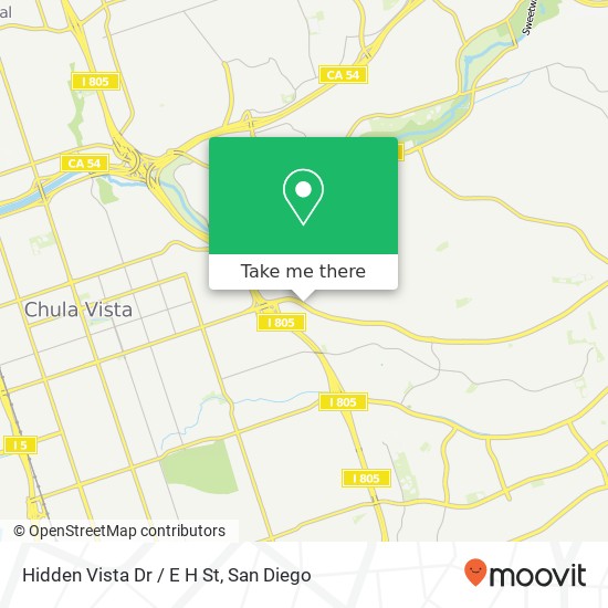 Hidden Vista Dr / E H St map