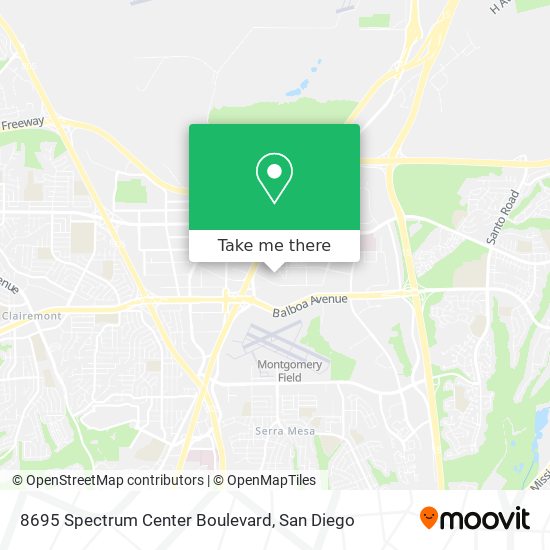 Mapa de 8695 Spectrum Center Boulevard