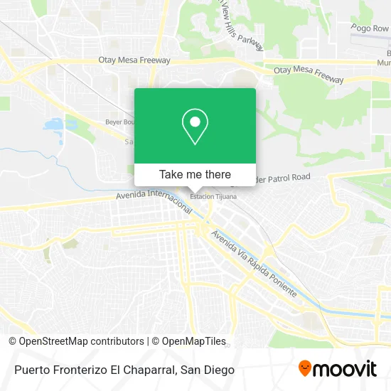 Puerto Fronterizo El Chaparral map