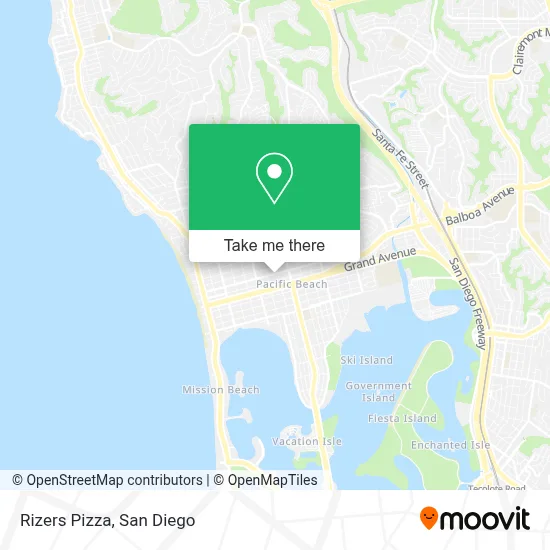 Rizers Pizza map