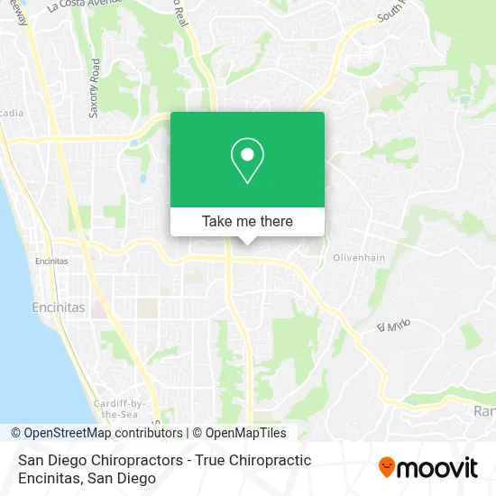 San Diego Chiropractors - True Chiropractic Encinitas map