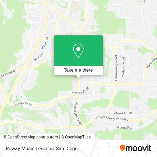 Poway Music Lessons map