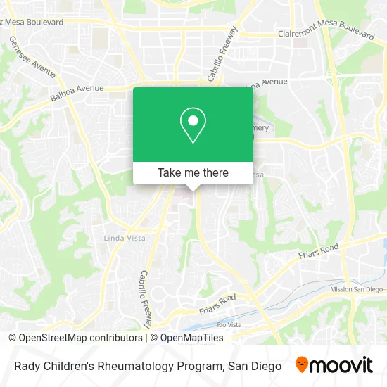 Rady Children's Rheumatology Program map