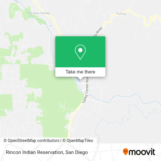 Rincon Indian Reservation map
