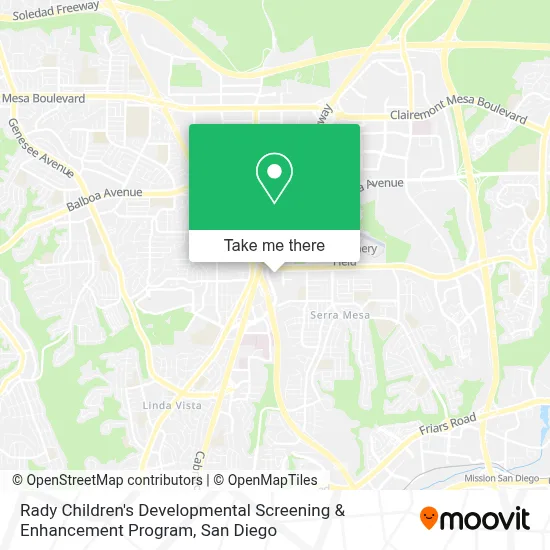 Rady Children's Developmental Screening & Enhancement Program map
