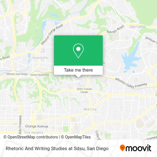 Rhetoric And Writing Studies at Sdsu map