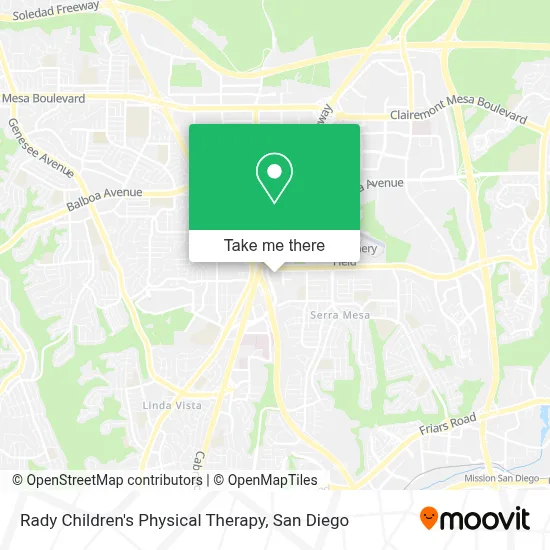 Rady Children's Physical Therapy map