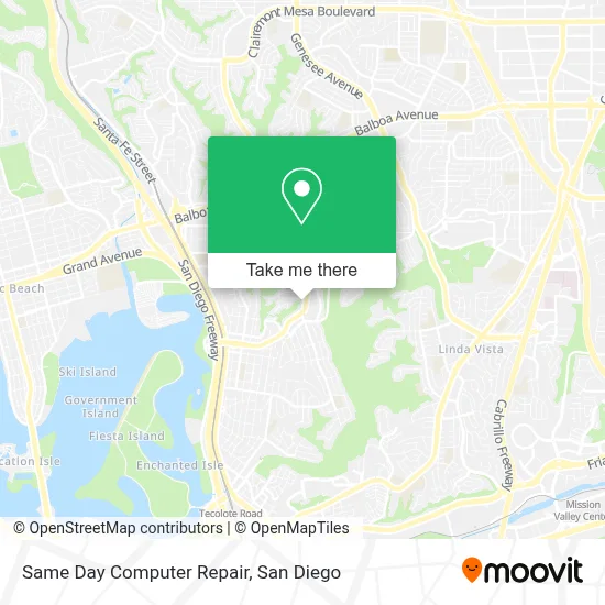 Same Day Computer Repair map
