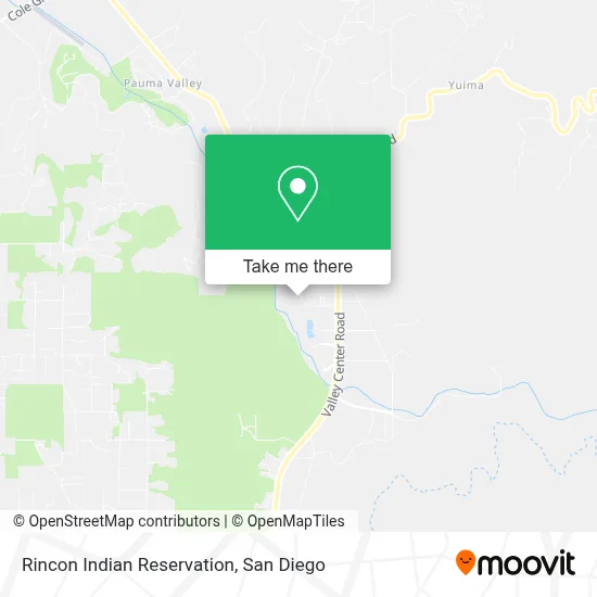 Rincon Indian Reservation map
