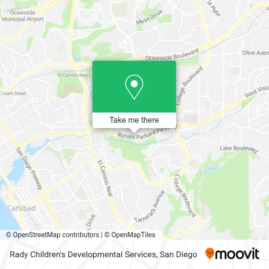 Rady Children's Developmental Services map
