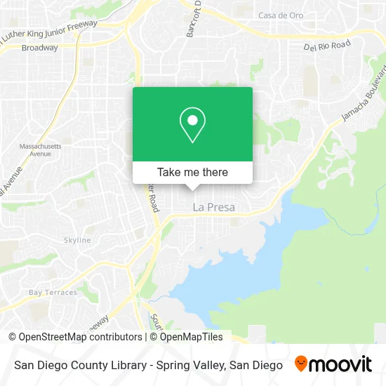 San Diego County Library - Spring Valley map