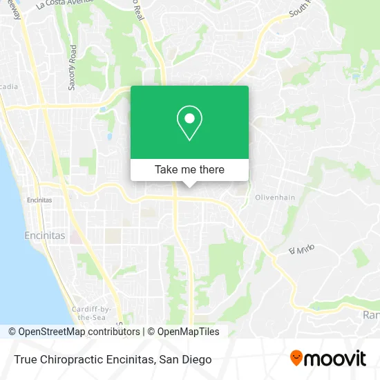 True Chiropractic Encinitas map