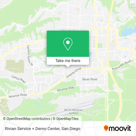 Rivian Service + Demo Center map