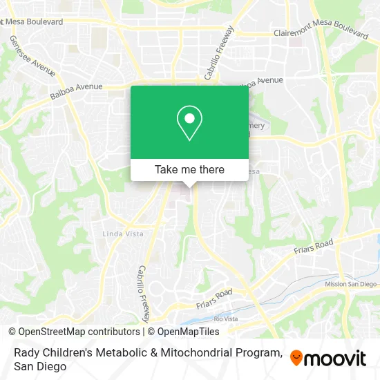 Rady Children's Metabolic & Mitochondrial Program map