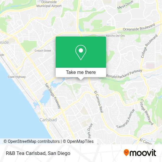 R&B Tea Carlsbad map