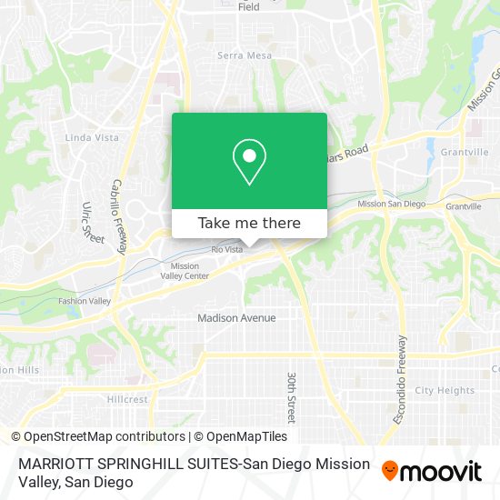 Mapa de MARRIOTT SPRINGHILL SUITES-San Diego Mission Valley
