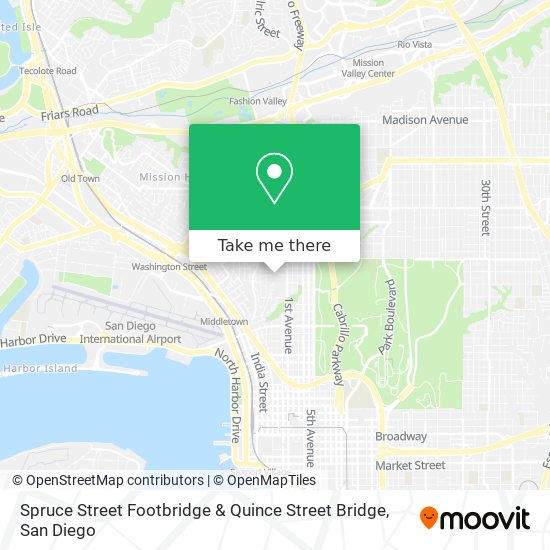 Spruce Street Footbridge & Quince Street Bridge map