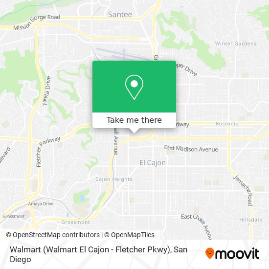 Mapa de Walmart (Walmart El Cajon - Fletcher Pkwy)