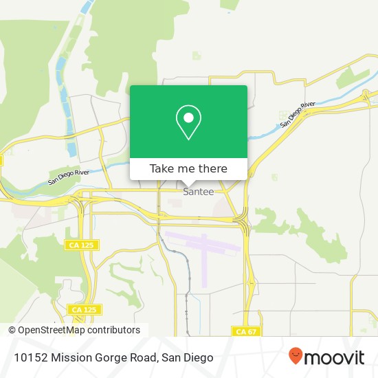 Mapa de 10152 Mission Gorge Road
