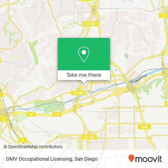 Mapa de DMV Occupational Licensing