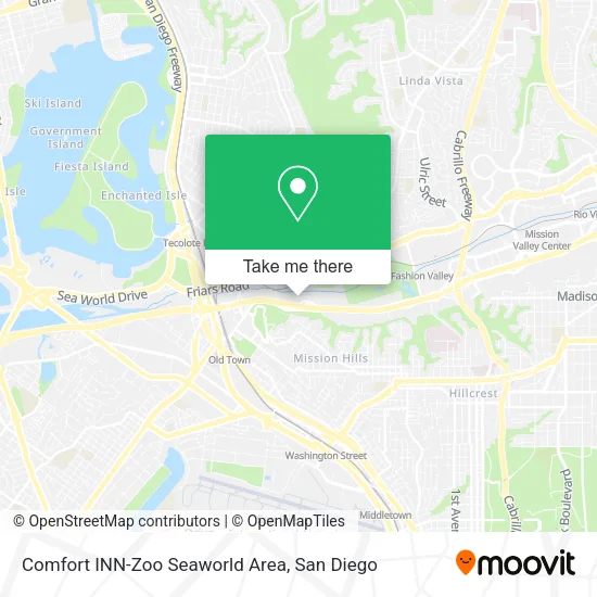 Mapa de Comfort INN-Zoo Seaworld Area