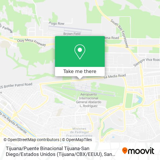Mapa de Tijuana / Puente Binacional Tijuana-San Diego / Estados Unidos (Tijuana / CBX / EEUU)