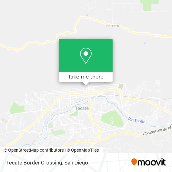 Tecate Border Crossing map