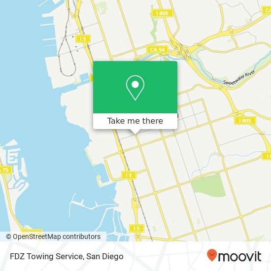 FDZ Towing Service map