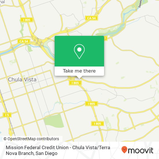 Mapa de Mission Federal Credit Union - Chula Vista / Terra Nova Branch