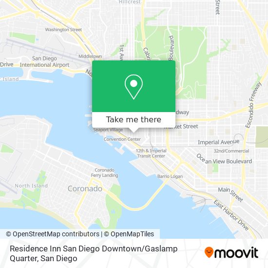 Mapa de Residence Inn San Diego Downtown / Gaslamp Quarter