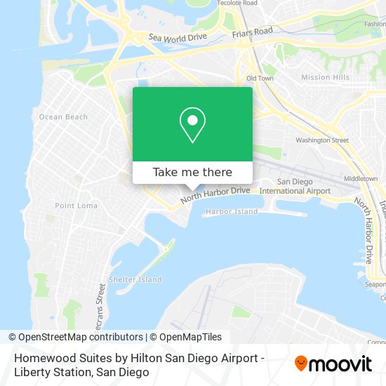 Mapa de Homewood Suites by Hilton San Diego Airport - Liberty Station