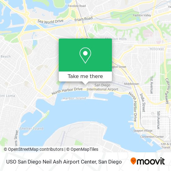 USO San Diego Neil Ash Airport Center map