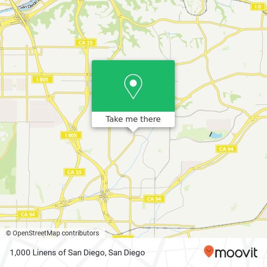 Mapa de 1,000 Linens of San Diego