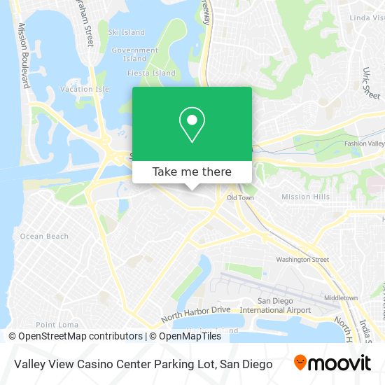 Mapa de Valley View Casino Center Parking Lot