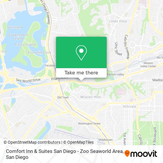 Mapa de Comfort Inn & Suites San Diego - Zoo Seaworld Area