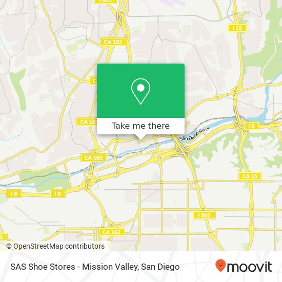 SAS Shoe Stores - Mission Valley map