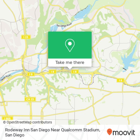 Mapa de Rodeway Inn San Diego Near Qualcomm Stadium