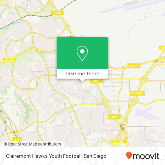 Clairemont Hawks Youth Football map