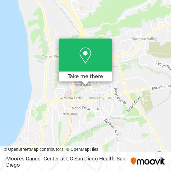 Mapa de Moores Cancer Center at UC San Diego Health