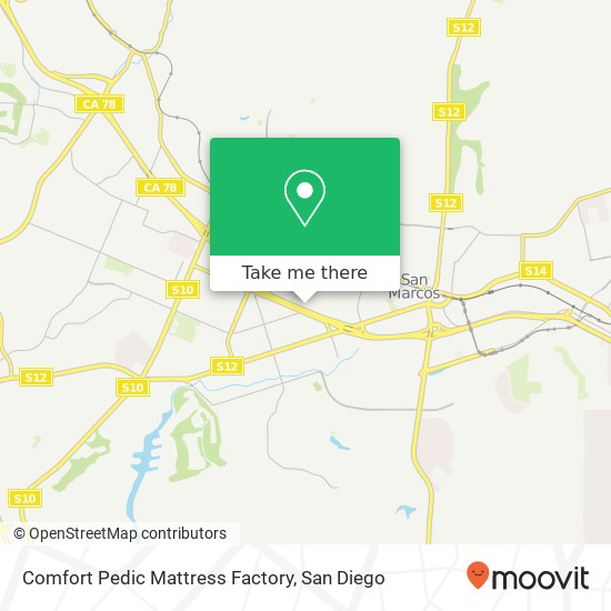 Mapa de Comfort Pedic Mattress Factory