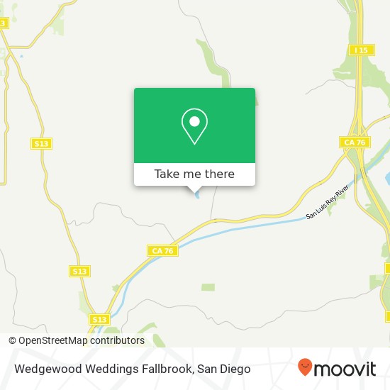 Wedgewood Weddings Fallbrook map