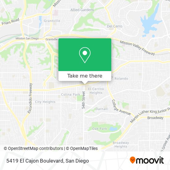 5419 El Cajon Boulevard map