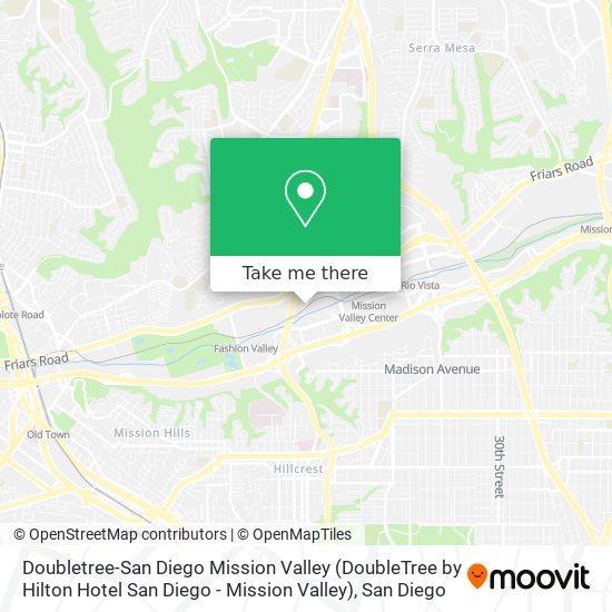 Doubletree-San Diego Mission Valley (DoubleTree by Hilton Hotel San Diego - Mission Valley) map