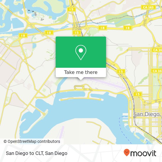 Mapa de San Diego to CLT