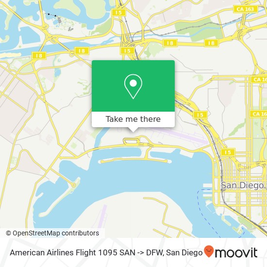 American Airlines Flight 1095 SAN -> DFW map