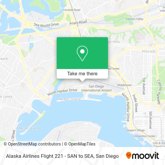 Mapa de Alaska Airlines Flight 221 - SAN to SEA