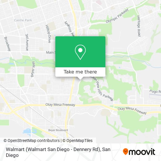 Mapa de Walmart (Walmart San Diego - Dennery Rd)